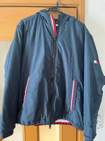 TOMMY HILFIGER 후드 부착 나일론 자켓 XL 네이비
