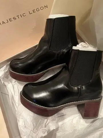 MAJESTIC LEGON 블랙 사이드 고어 부츠 M 사이즈