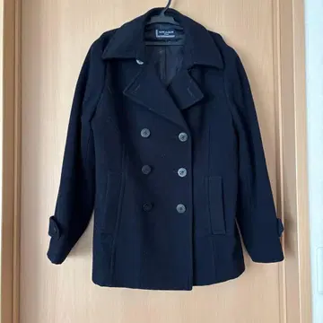 더블 브레스트 울 피코트 네이비