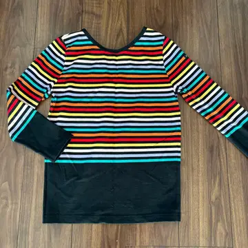 스트라이프 V넥 긴팔 티셔츠