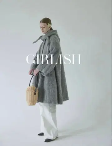 girlishhf St.cecilia 샤기 코트 그레이