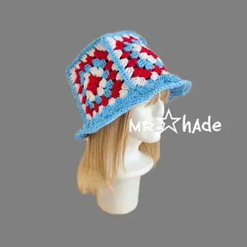버킷햇 그래니 스퀘어 햇 모티브 뜨기 크로쉐 비니 니트 모자