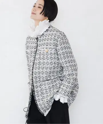 개럴개런트 트위드 크루넥 자켓