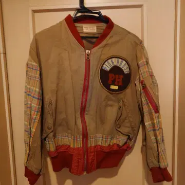 PINKHOUSE 핑크하우스 봄버 자켓 베이지/레드 빈티지