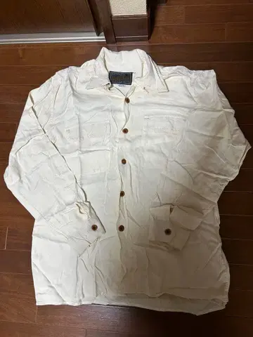 Nick & Nora 미국산 아이보리 레이온 오픈 카라 긴팔 셔츠