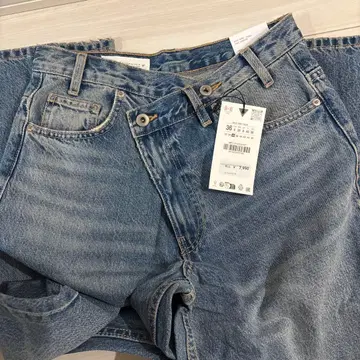 TRF 와이드 레그 크로스 허리 하이웨스트 청바지 미사용 새상품