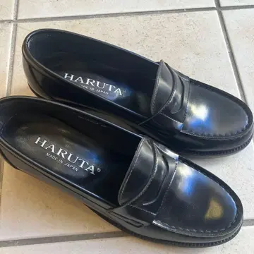 HARUTA 블랙 로퍼 25 E E E