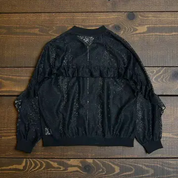 레이스 블루종 비침 블랙 컬러 여성용 집업 모드 아카이브