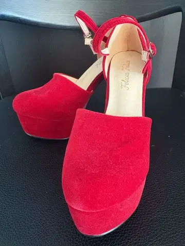 felicia felice 앵클 스트랩 통굽 보르도 펌프스