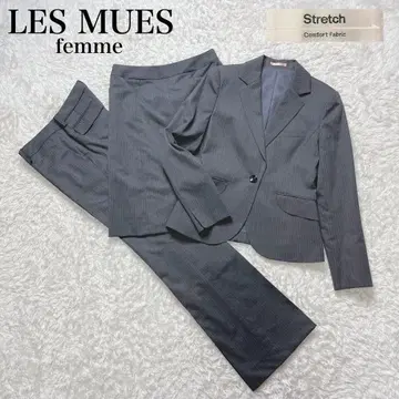 새상품급 레뮤 아오키 팬츠 수트 셋업 3세트 스트라이프