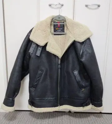 ALPHA INDUSTRIES 페이크 무스탕 B-3 자켓 블랙 L