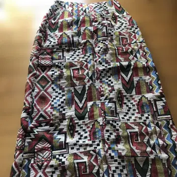 antiqua 기하학 패턴 롱 스커트