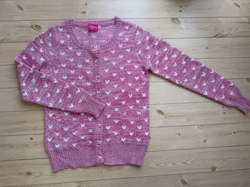 미키 핑크 긴팔 가디건