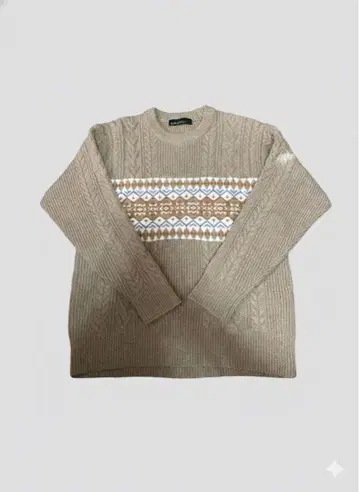 GLR UNITED ARROWS 베이지 케이블 니트 스웨터