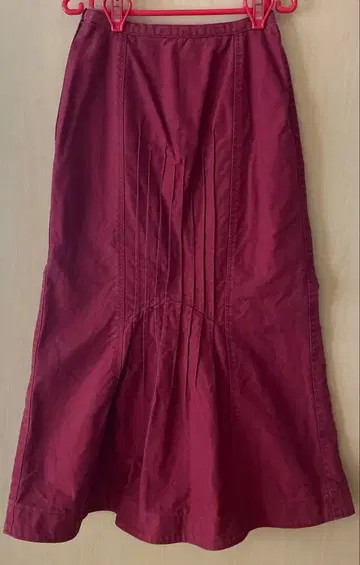 핑크 하우스 롱 스커트 머메이드 데님 빨간색