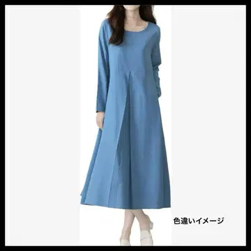 롱 원피스 턱 원피스 빅 사이즈 종아리 기장 체형 커버 하이웨스트