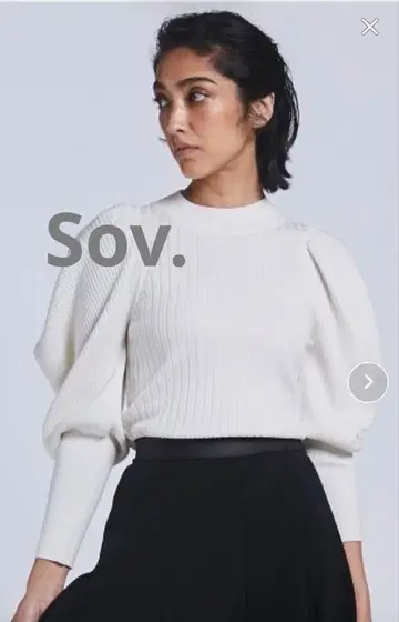 Sov. 소브 긴팔 퍼프 슬리브 니트 화이트