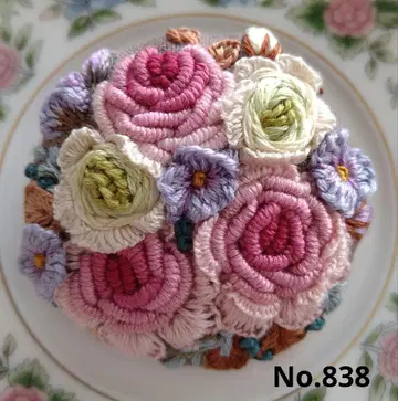 No.838 자수 브로치 핸드메이드 5cm