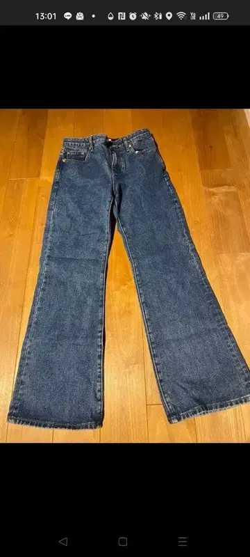 M.P Studios 플레어 데님 팬츠 파란색 데님