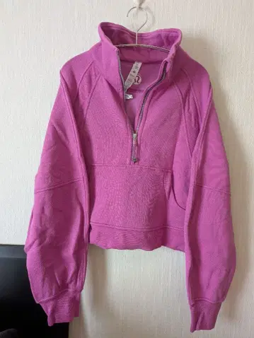 Lululemon 하프 지퍼 트레이닝복 M/L 핑크