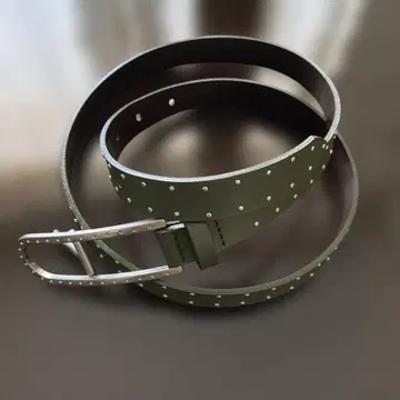 [ 미사용 ] ORCIANI 올리브 그린 스터드 벨트