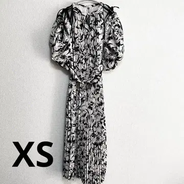 snidel 2WAY 볼륨 슬리브 프린트 원피스 드레스