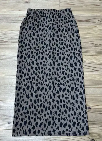 여성용 타이트 스커트 레오파드 무늬 브라운 스트레치 멋쟁이 프리 사이즈