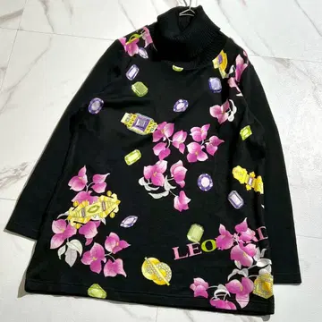 컨디션 최상 LEONARD 레오나르 보석 플라워 울 튜닉 42 XL