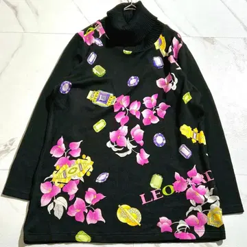 컨디션 최상 LEONARD 레오나르 보석 플라워 울 튜닉 42 XL