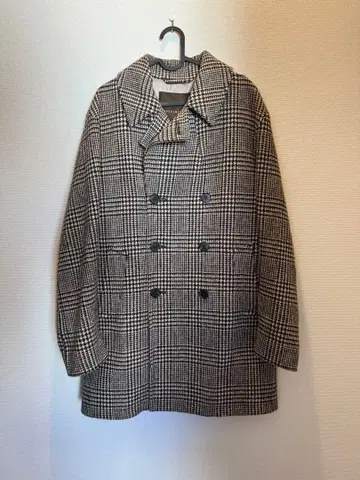 착용 횟수 적음 매킨토시 체크 하프 코트 사이즈 42