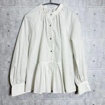 쉽스 애니 SHIPS any 페플럼 개더 셔츠