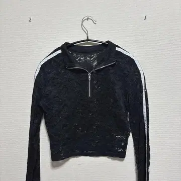 SPIRALGIRL 레이스 라인 탑 블랙