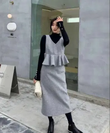 birthday bash 울 프릴 원피스 S