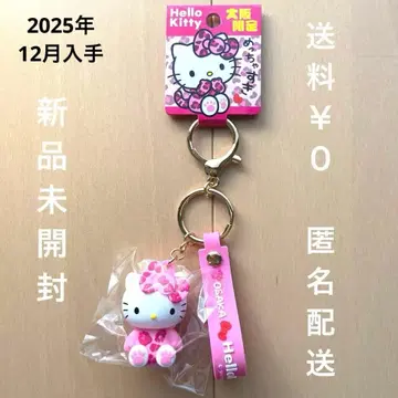 새상품 레어 오사카 한정판 지역 특색 입체 키링 헬로키티 레오파드 핑크