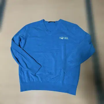 HONMA 파랑 V넥 니트 스웨터