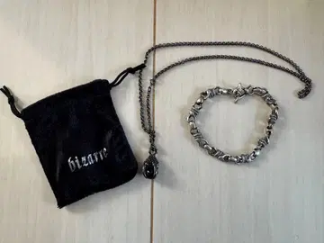bizarre 실버 팔찌 목걸이 세트