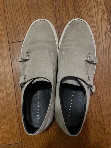 스웨이드 더블 버클 스니커즈 그레이