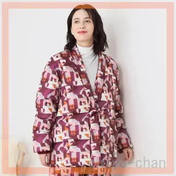 모리린 화이트 덕다운 깃털 한텐 M-L 와인 레드