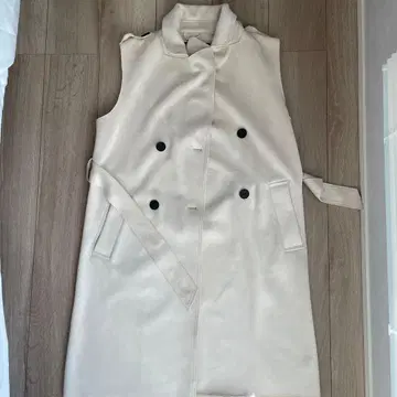 ZARA 아이보리 합성 피혁 롱 베스트