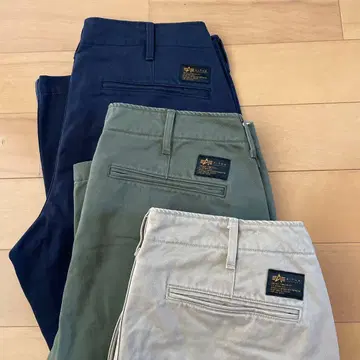 새상품 ALPHA 알파인더스트리 치노 팬츠 3색 세트 M 사이즈