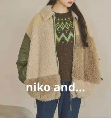 niko and - 니코앤드 패치워크 보아 블루종 sizeF