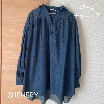 [새상품급] SHENERY 시너리 데님 튜닉 셔츠 프리 사이즈