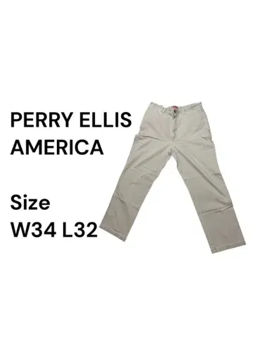 인기 PERRY ELLIS AMERICA W34 L32 베이지 치노 팬츠
