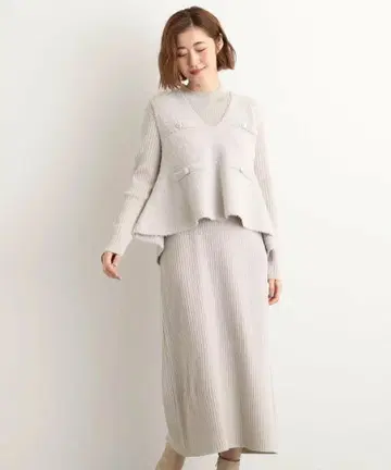 grove 한 장으로 완성, 페플럼 베스트*니트 원피스 그로브 원피스