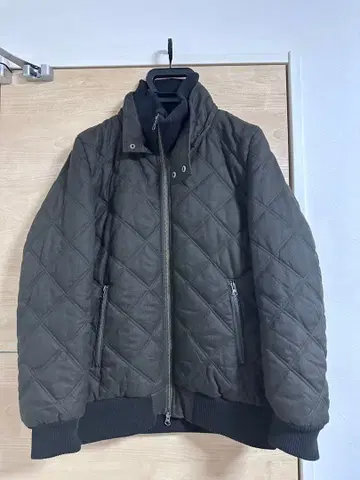 SPU 후드 부착 퀼팅 자켓 카키