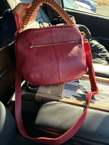 빨간색 본고장 가죽 숄더백