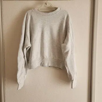 El mar 그레이 크롭 맨투맨