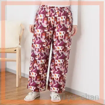 모리린 가볍고 따뜻한 화이트 덕 다운 깃털 팬츠 와인 레드