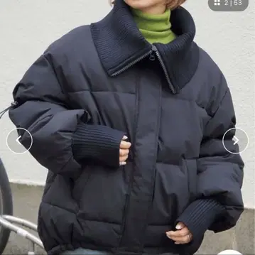 tiptop 페이크 다운 옷깃 리브 블루종