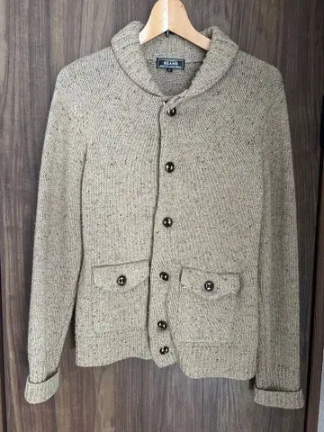 BEAMS 베이지 숄카라 가디건